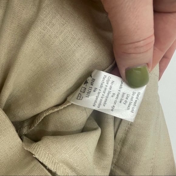 HAVE| NWT Linen paper bag waist belted pants SZ L - Picture 7 of 8